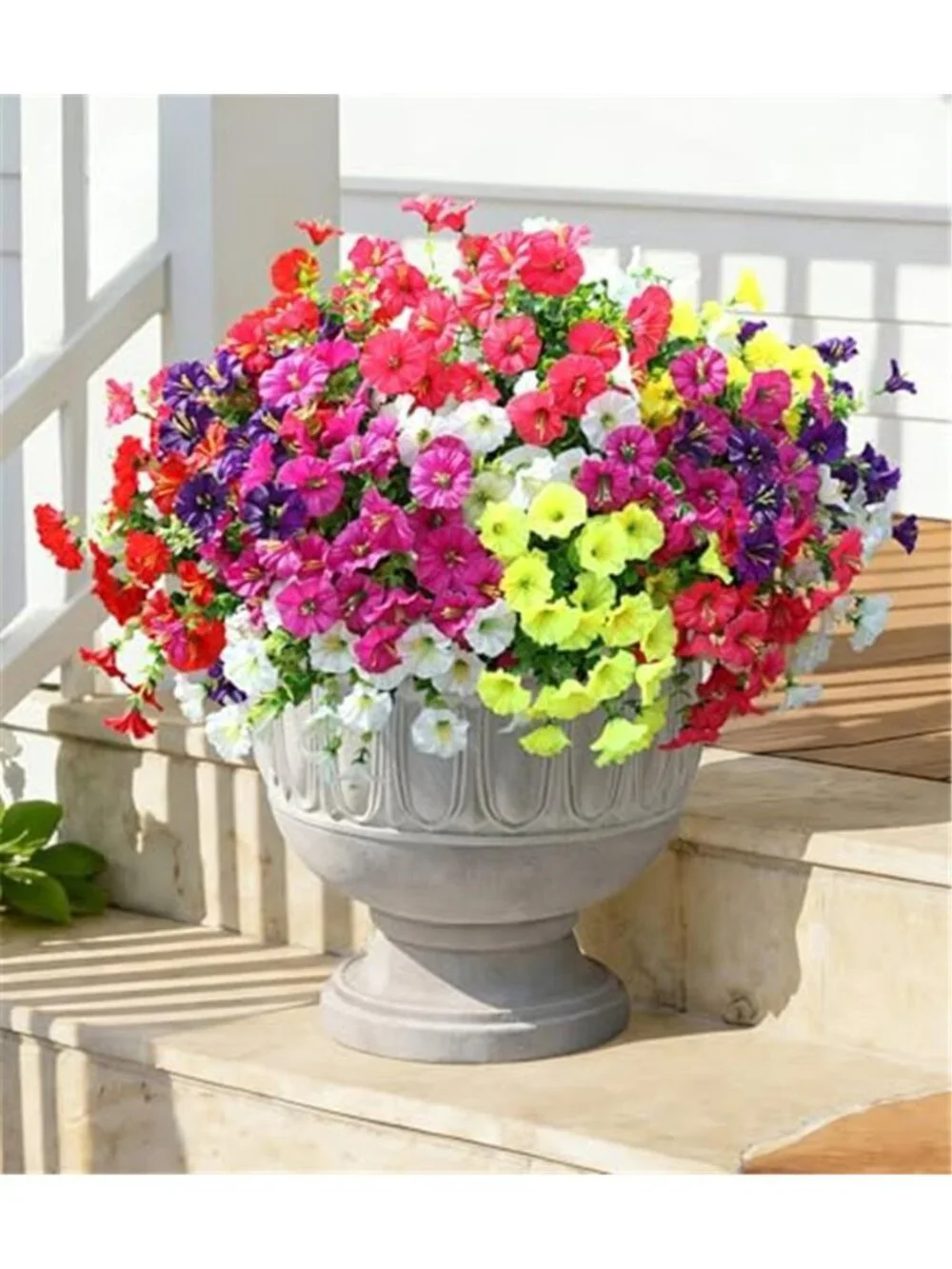 12 Bundle Silk Morning Glory Faux Flowers UV Resistant Outdoor Planter Decor